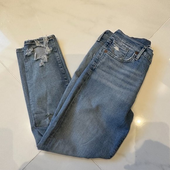 Agolde Sophie Crop High-waisted Ripped-Ankle Jean - Picture 6 of 16